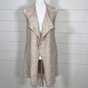 LOFT Off White Extra Soft Textured Sleeveless Cardigan Size M